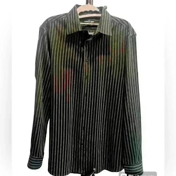 Express Other - 👔 Express Mens long sleeve black and white striped shirt